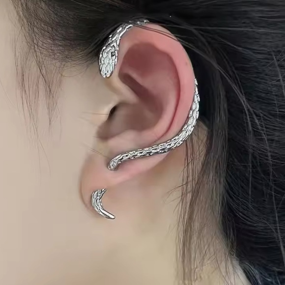 Vintage Snake Gothic Style Stainless Steel Earring - Left - Picture 5 of 8